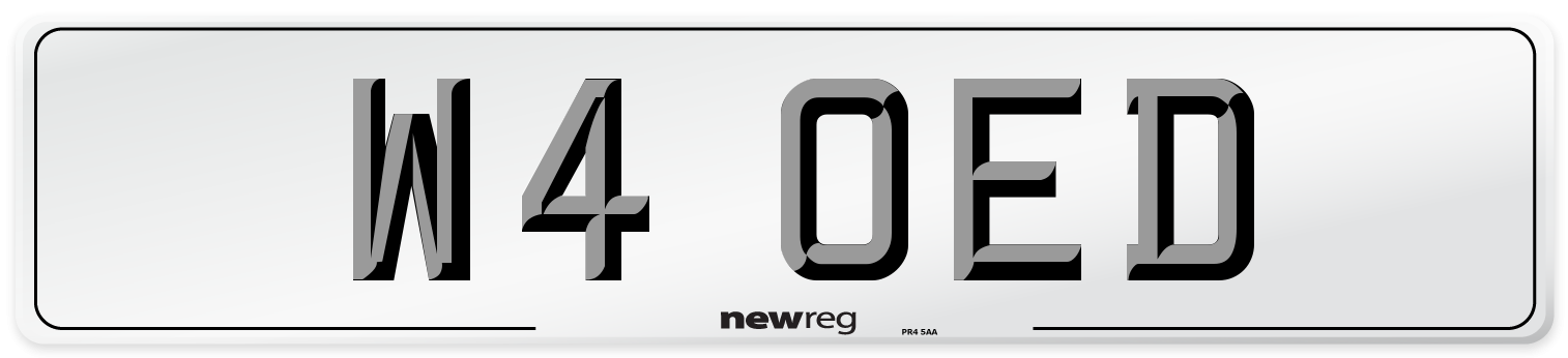 W4 OED Number Plate from New Reg